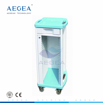 AG-CHT004 Hospital modern plastic single rows records storage medical patient file trolley